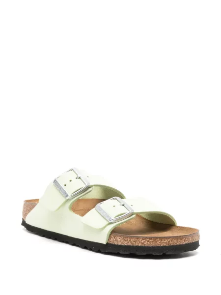 Papuci Birkenstock din piele de căprioară verde
