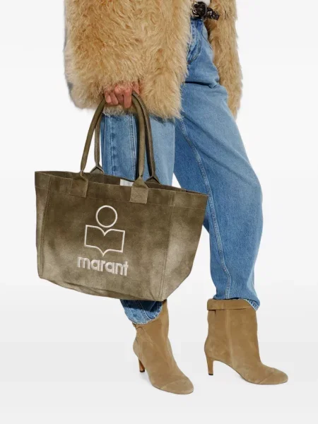 Τσάντα shopper Isabel Marant με κέντημα πράσινο