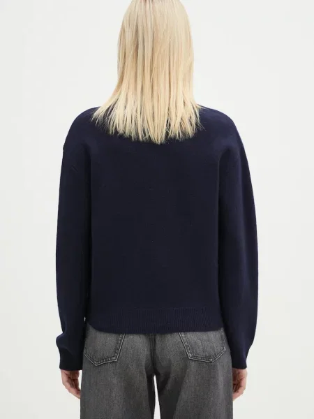 A.P.C. pulover de lână Pull Esther femei bleumarin