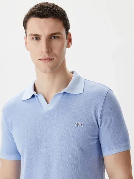 Поло Lacoste голубое