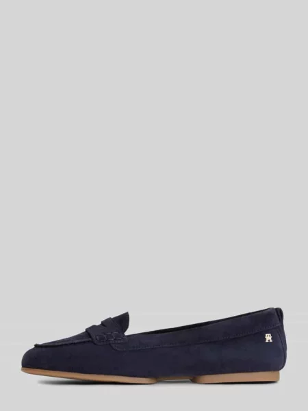 Tommy Hilfiger mokasyny zamszowe TH FLEX SUEDE LOAFER BALLERINA granatowe