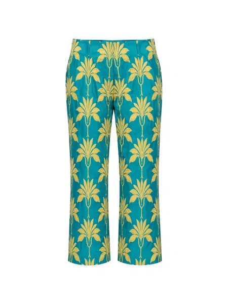 Pantaloni Odeeh cu model floral cu imagine albastru