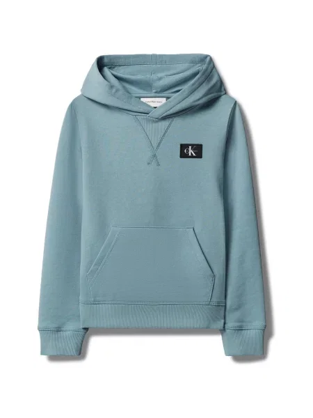 Mikina s kapucňou Calvin Klein Jeans modrá