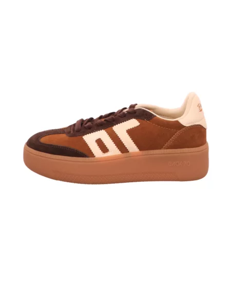 Sneakersy Back70 sznurowane skórzane brązowe