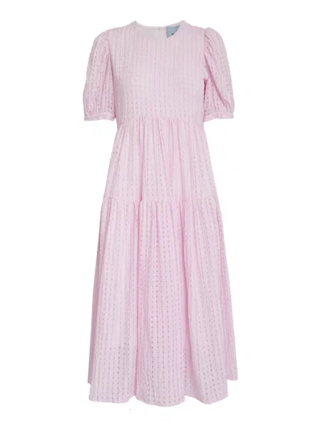 Minus Rochie Kaja roz pastel alb