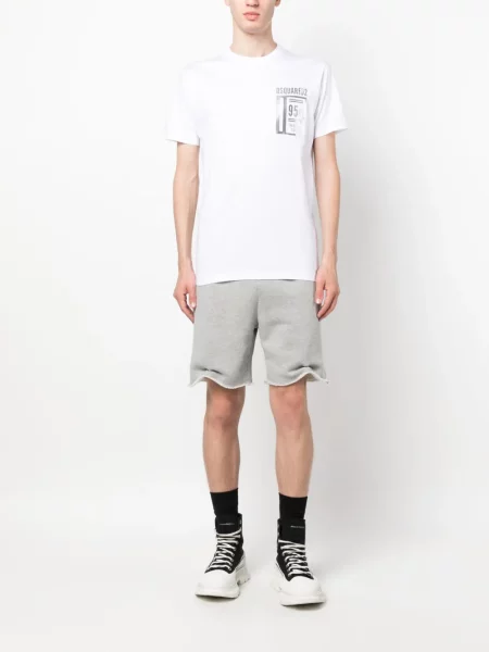 Raštuotas marškinėliai Dsquared2 balta