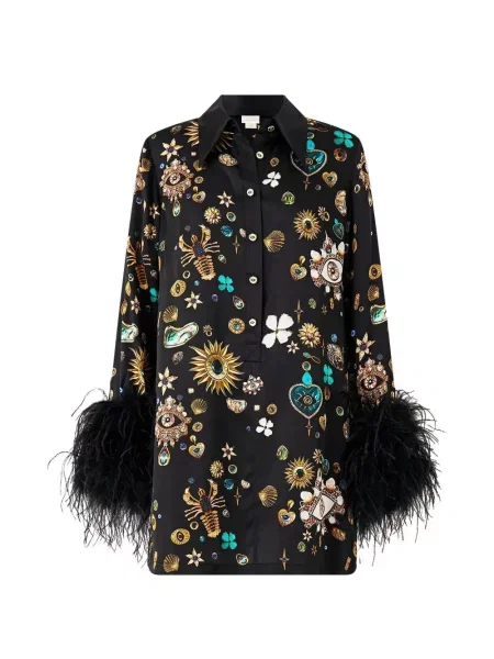 Długa sukienka koszulowa Camilla garniturowa czarna