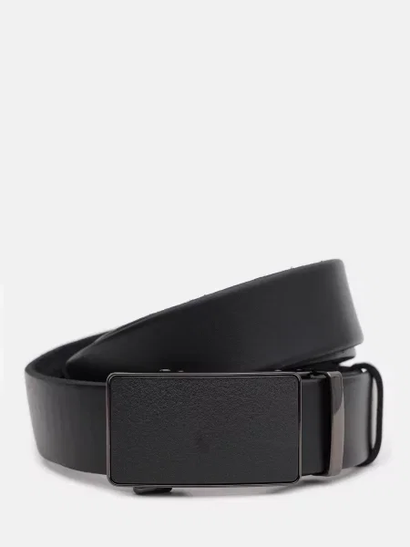 Шкіряний ремінь Borsa Leather з ремінцями чорний
