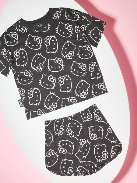 Sinsay Dvoudílné pyžamo Hello Kitty šedá