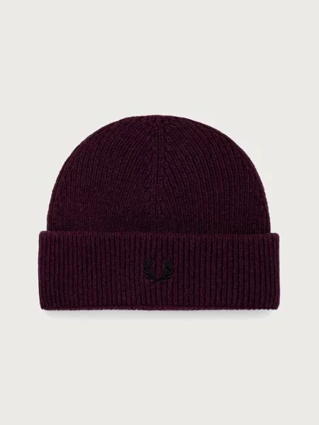 Fred Perry σκούφος beanie μάλλινος μωβ