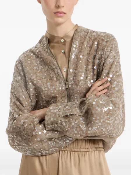 Haftowany kurtka bomber Brunello Cucinelli