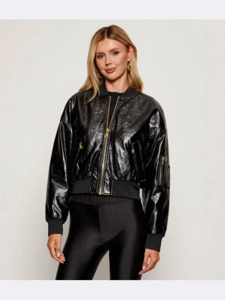 Versace Jeans Couture Geacă bomber | Cropped Fit negru