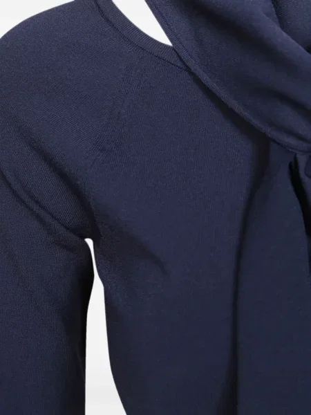 Pulover Max Mara cu glugă albastru