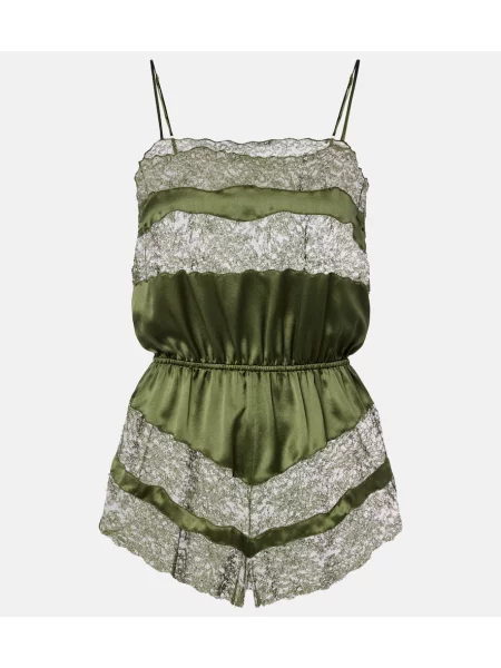 Satynowy kombinezon Saint Laurent zielony