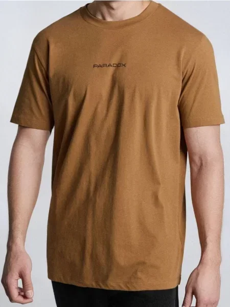 Sinsay koszulka z napisem brązowy