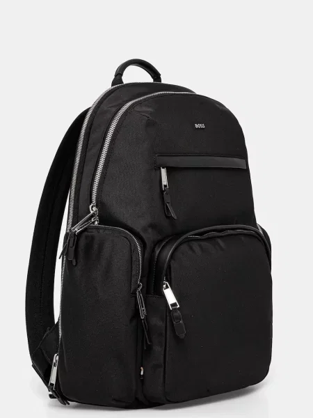Рюкзак BOSS великий однотонний чорний