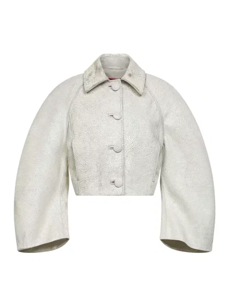 Kurtka skórzana Diesel beżowa