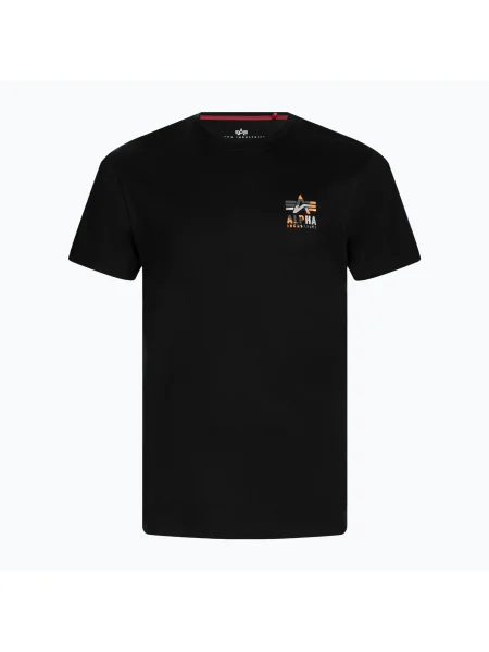 Tricou pentru bărbați Alpha Industries Camo Logo Puff Print BP black negru