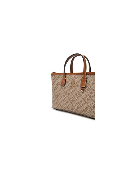 Tommy Hilfiger Ročna torba Th Monoplay Mini Tote Le Rjava bež