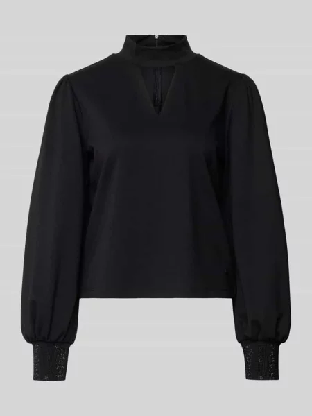 Bluza ze stójką i wycięciem Monari czarna