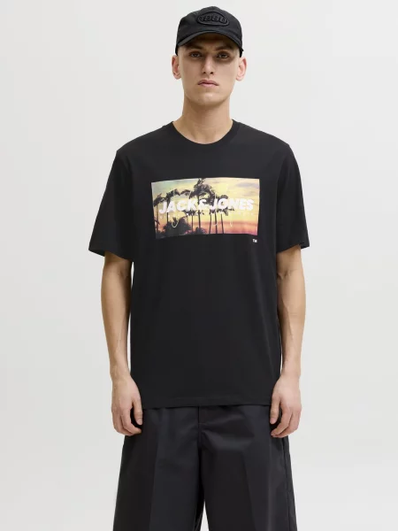 Jack & Jones Koszulka JJIndiana Mężczyźni S czarny