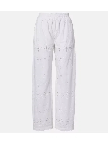 Pantaloni Melissa Odabash cu broderie alb
