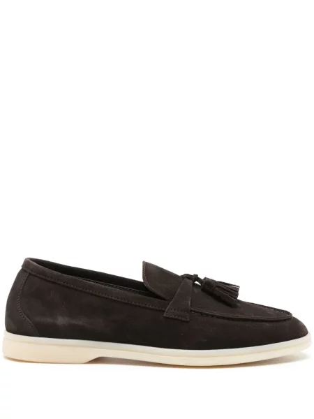 Pantofi loafer Scarosso din piele de căprioară maro