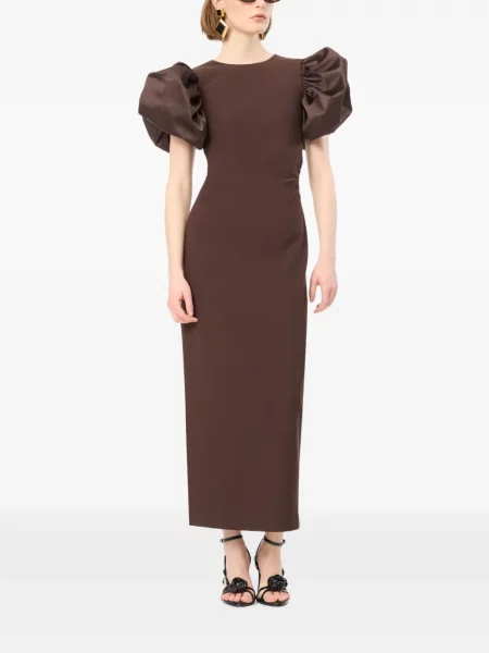 Rochie midi Rotate Birger Christensen drapată maro