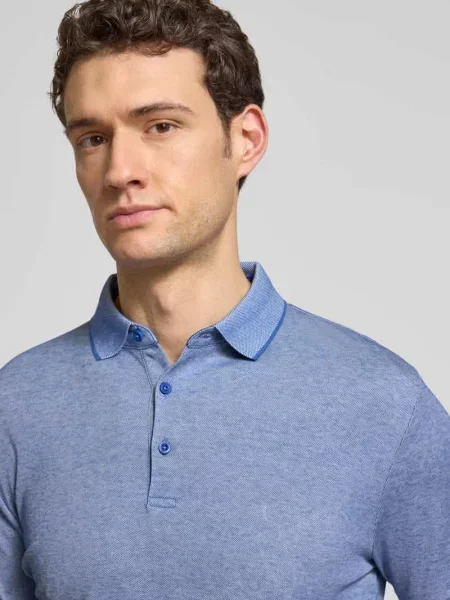 Koszulka polo o kroju slim fit z detalem z logo Hechter Paris niebieskie