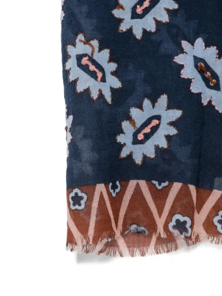 Fular Baobab cu model floral cu imagine albastru