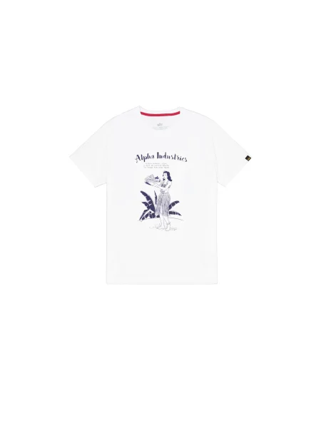 Alpha Industries pánske tričko Hawaii white biela