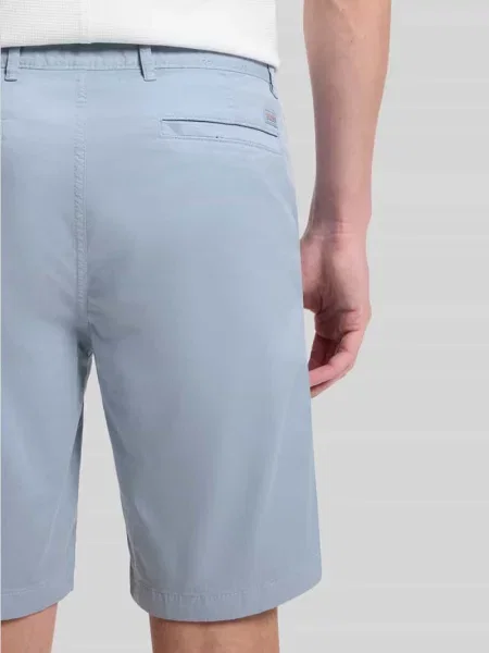 Szorty chinosy o kroju slim fit z mieszanka bawełny model CHINO-SLIM-SHORTS' Boss Orange niebieskie