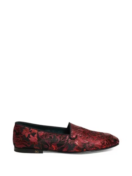Květinové žakárové loafers Dolce & Gabbana červené