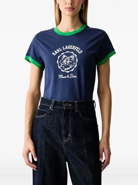 Tricou Karl Lagerfeld cu imagine albastru