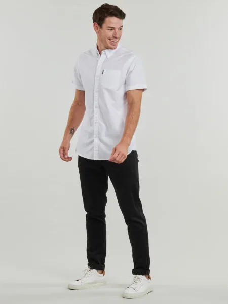 Oxford Superdry din țesătură twill alb