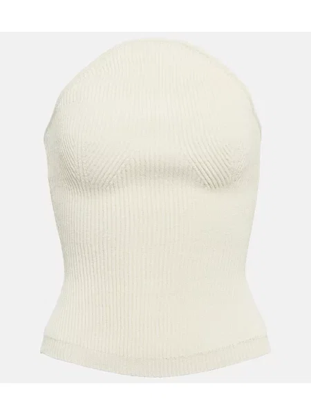 Sutien Khaite tricotate alb