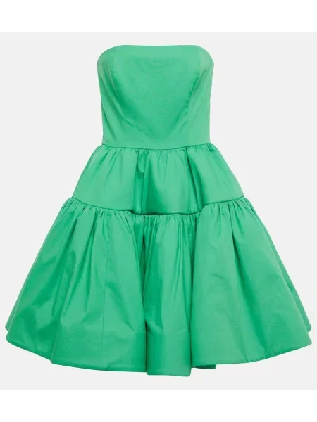 Obleka Oscar De La Renta brez naramnic zelena
