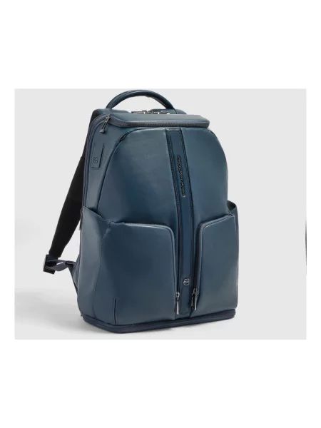 Torba na laptopa Piquadro skórzana niebieska