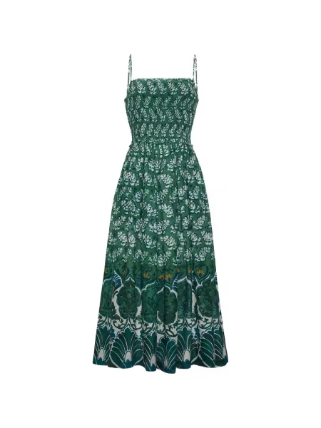 Rochie midi Cara Cara cu model floral cu imagine verde