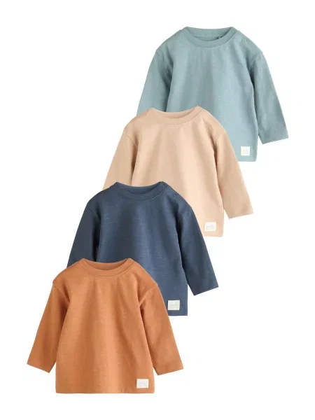 Next Tricou / albastru pastel / albastru închis / maro bej