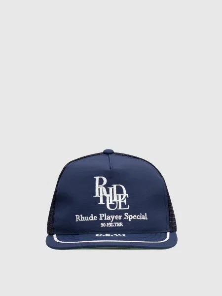 Кепка з вишивкою логотипа Rhude синя