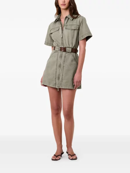 Cu centură rochie mini Nicholas verde