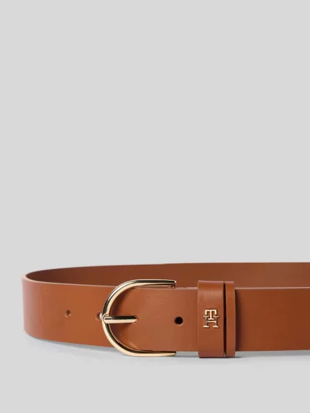 Pasek z naturalnej skóry bydlęcej Model EFFORTLESS Tommy Hilfiger brązowy