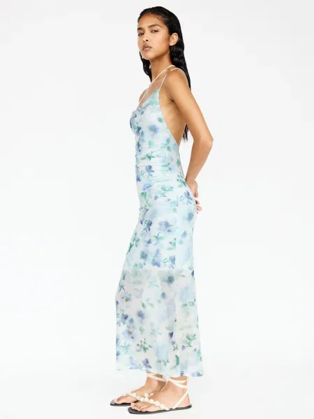 Pull&Bear Rochie de vară albastru / albastru deschis / verde alb