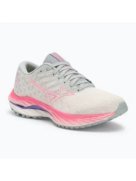 Дамски обувки за бягане Mizuno Wave Inspire 19 snow white/ hi vis pink/ purple punch бяло