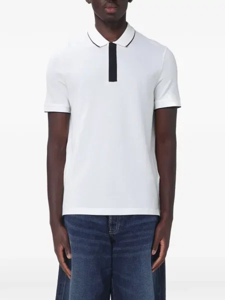 Tricou polo Emporio Armani alb