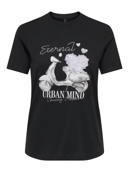 ONLY Tricou ONLPAULA gri / negru alb