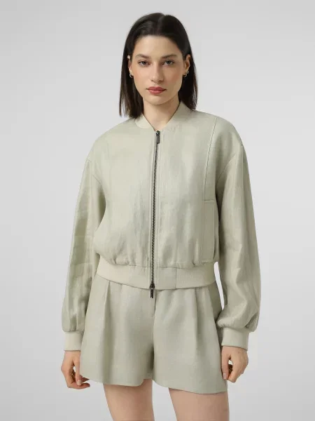 Лляний Бомбер Armani Exchange сірий