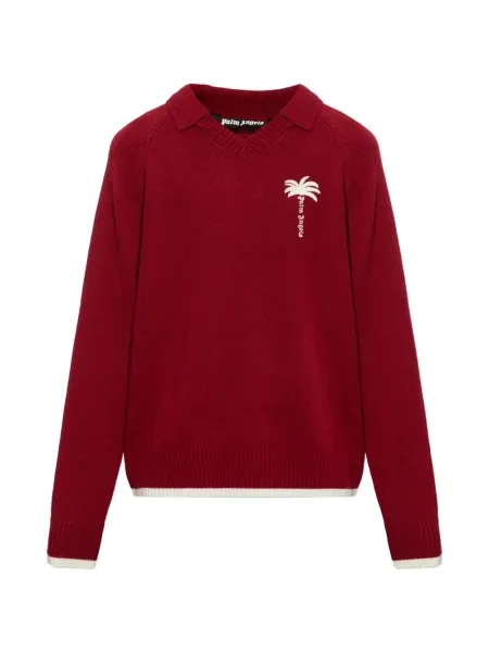 Pulover Palm Angels cu broderie roșu