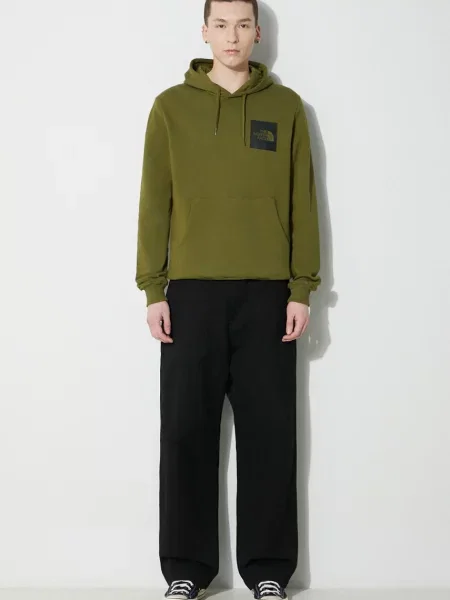 The North Face bluza M Fine Hoodie z kapturem z nadrukiem zielony
